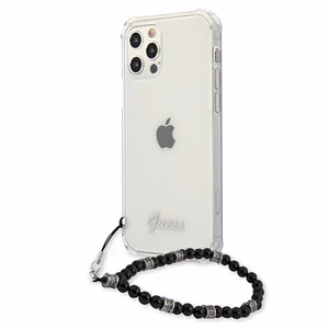 Guess GUHCP12MKPSBK iPhone 12/12 Pro 6.1" läpinäkyvä kovakotelo Musta Pearl
