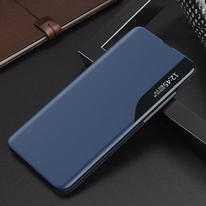 Eco Nahka View Case tyylikäs kirjahylly tyyppi tapauksessa kickstand Samsung Galaxy A22 4G sininen sininen