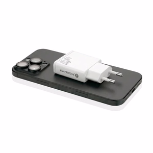 laturi GaN 1x USB-C, 1x USB Quick Charge 3.0 45W PD valkoinen
