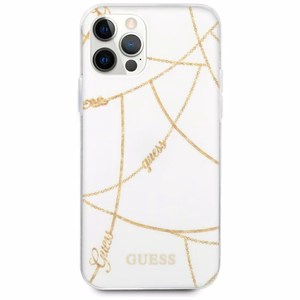 Guess Gold Chain Collection iPhone 12 Pro Max 6.7" Suojakuori - valkoinen