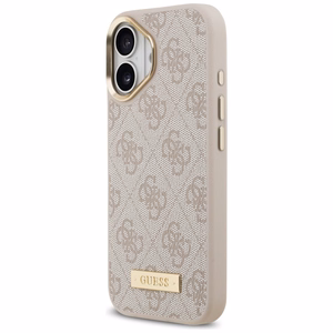 Guess 4G Logo Plate MagSafe suojakuori iPhone 17 - pinkki