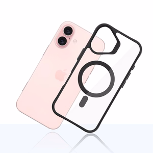 3mk Satin Armor MagCase MagSafe:lla iPhone 16 Plus:lle - kirkas mustalla kehyksellä