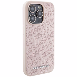 Karl Lagerfeld Quilted K Pattern Suojakuori iPhone 15 Pro Maxille - vaaleanpunainen