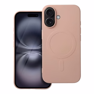 Silikoninen Mag Cover iPhone 16:lle yhteensopiva MagSafen kanssa (iso reikä) vaaleanpunainen