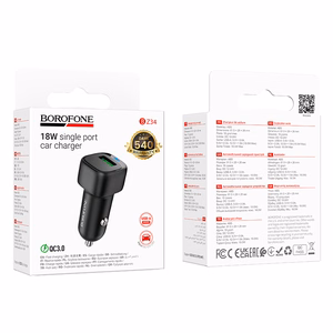 Borofone Autolaturi BZ34 Cloud - USB - QC 3.0 18W musta