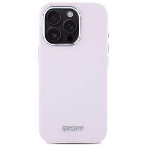 DKNY Liquid Silicone Small Metal Logo MagSafe Suojakuori iPhone 16 Pro Max:lle - vaaleanpunainen