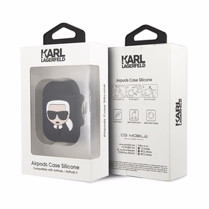 Karl Lagerfeld Silicone Ikonik Case for AirPods 1/2 - Black