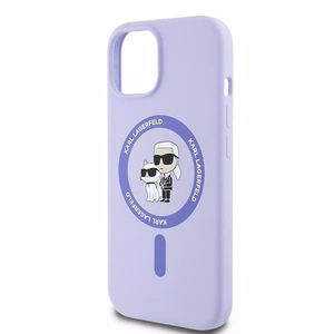 KARL LAGERFELD Silikoninen KC Body Ring MagSafe Suojakuori KLHMP15SSCMKCRHU iPhone 15:lle - Violetti