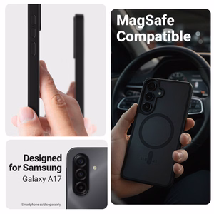 Crong Hybrid Matte Magnetic MagSafe case for Samsung Galaxy A17, black