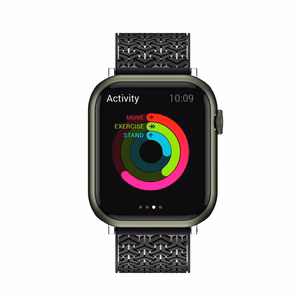 Kellohihna Y Kellonauha Rannekoru Apple Watch 42 / 44 / 45 mm:lle - Musta