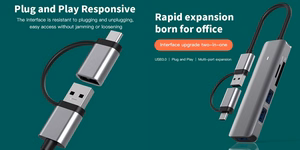 Adapter USB 3.0 - 3 x USB 3.0, SD, TF