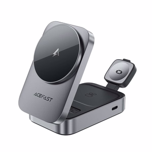 Acefast E22 3-in-1 Langaton Induktiivinen Latausasema, MagSafe yhteensopiva - harmaa