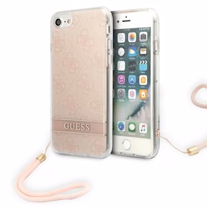 Guess GUOHCI8H4STP iPhone SE 2022 / SE 2020 / 7/ 8 vaaleanpunainen / vaaleanpunainen kovakotelo 4G Print hihna