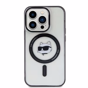 Karl Lagerfeld IML Choupette Head MagSafe Suojakuori iPhone 15 Pro:lle - läpinäkyvä