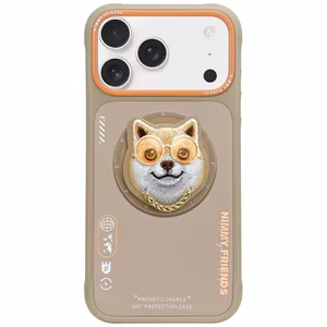 NIMMY GLASSES COOL DOG -suojakuori MagSafe-yhteensopiva iPhone 17 Pro:lle beige