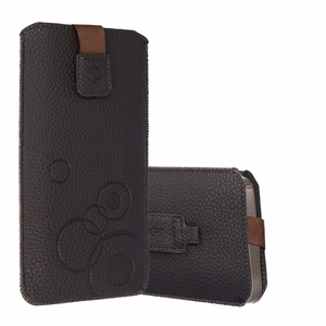 WONDER Deko Pouch Case (koko XXL) Samsung S25 Ultra/S24 Ultra/M35/M23/A16 5G/Xiaomi Redmi 14C:lle suklaa