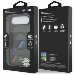 BMW M IML Metal Buttons Tricolor Lines MagSafe Case for iPhone Air - Black