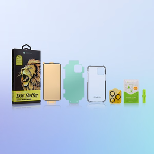 Bestsuit 6in1 set for iPhone 13 mini case / tempered glass flexi / back housing protector film / camera lens tempered glass / cloths / aplicator (D30 Buffer)