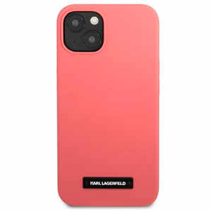 Karl Lagerfeld Silikoni Plaque Case iPhone 13 mini - Fuksiainen