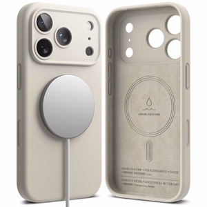 Ringke Silikoninen Magneettinen MagSafe Suojakuori iPhone 17 Pro:lle - Beige