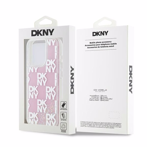 DKNY suojakuori iPhone 15 Pro 6,1' DKHCP15LLCPEPP valkoinen HC nestemäiset kimalteet ruutukuviolla
