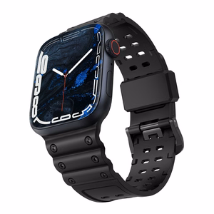 Triple Protection Hihna Apple Watch 38 / 40 / 41 mm ranneke - musta