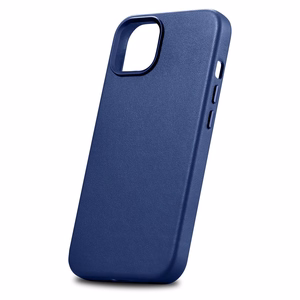 iCarer Case Nahkakotelo iPhone 14:lle luonnonnahasta valmistettu sininen (WMI14220705-BU) (MagSafe-yhteensopiva)