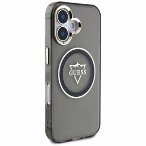 Guess Hardcase MagSafe IML Metal Mountain Logo Suojakuori iPhone 16 6,1":lle - musta