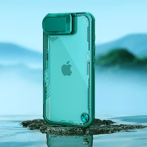 Nillkin Iceblade Prop Suojakuori linssin suojuksella ja jalustalla iPhone 16e / 17e:lle - vihreä