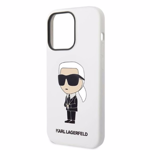 Karl Lagerfeld Silicone Ikonik suojakuori iPhone 14 Pro Max:lle - valkoinen
