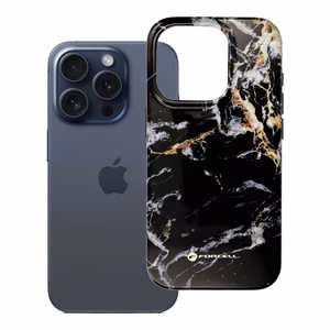 Suojakuori iPhone 15 PRO:lle Forcell F-Protect Mirage MagSafe-yhteensopiva Military Drop-Test musta marmori
