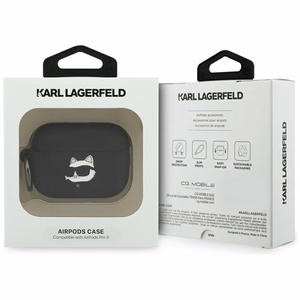 Karl Lagerfeld Silicone Choupette Head 3D Case for AirPods Pro 3 - Black