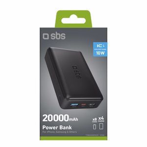 Powerbank Puro Fast 20000 mAh 2x USB-A + 1x USB-C - musta