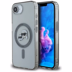Karl Lagerfeld IML Metal Karl & Choupette Heads MagSafe Alkuperäinen Pussi iPhone 17e/16e:lle - Musta