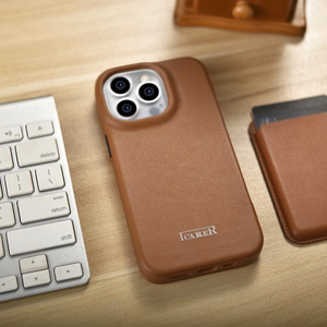 iCarer CE Premium Leather Folio Case iPhone 14 Pro Magneettinen Flip Leather Folio Case MagSafe ruskea (WMI14220714-BN)