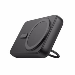 Langaton tehopankki 10000mAh Joyroom JR-W050 20W MagSafe renkaalla ja jalustalla - musta