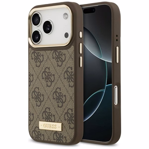 Guess 4G Logo Plate MagSafe suojakuori iPhone 17 Pro - ruskea