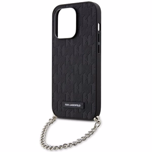 Karl Lagerfeld KLHCP14LSACKLHPK iPhone 14 Pro 6.1 musta/musta kovakuori Saffiano Monogram Chain