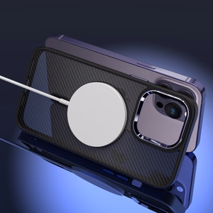 Tel Protect Magnetic Carbon Suojakuori iPhone 13 Pro:lle musta-violetti