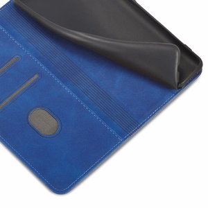 Magnet Fancy Suojakuori Samsung Galaxy S23 Ultra:lle lompakkokotelo jalustalla sininen