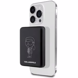 Karl Lagerfeld Ikonik MagSafe 5W 3000 mAh induktiivinen varavirtalähde - musta