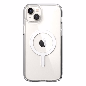 Speck Presidio Perfect-Clear + MagSafe suojakuori iPhone 15 Plus / 14 Plus -laitteelle, läpinäkyvä