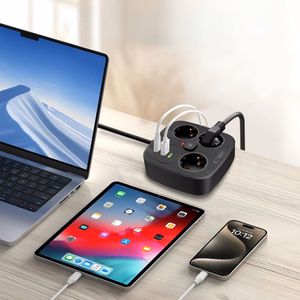 Tech-Protect PCS3X4 jatkojohto 3 pistoketta 2xUSB-A 2xUSB-C 200 cm - musta