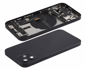 Akkukansi iPhone 12 musta NFC-latausliuskalla, mikrofoni alkuperäinen (käytetty Grade B)