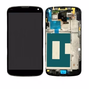 LCD-näyttö yhteensopiva LG E960 Nexus 4 kehyksellä musta HQ