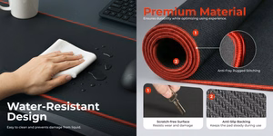 Large Gaming Mouse Pad with Stitched Edges 800x300