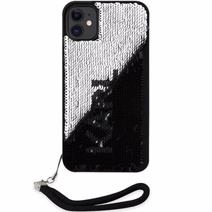 Karl Lagerfeld KLHCN61PSQRKS iPhone 11 / Xr 6.1 hopeinen/hopeinen kovakuori Sequins Cord