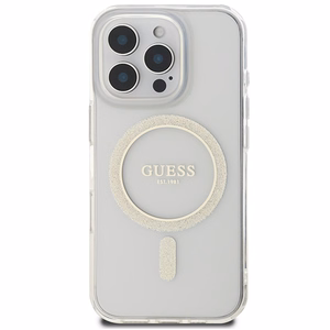 Guess IML Glitter Circle MagSafe suojakuori iPhone 16 Pro Max:lle - läpinäkyvä