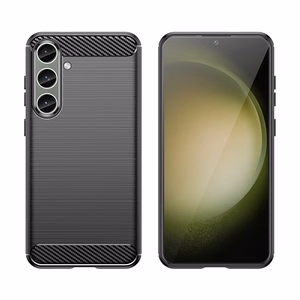 Carbon Suojakuori Samsung Galaxy S24+:lle joustava silikoninen hiilisuojus - musta