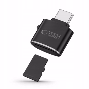 Tech-Protect UltraBoost microSD kortinlukija sovitin USB-C:llä - Musta